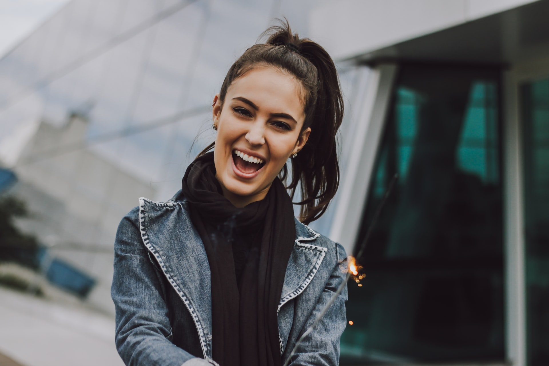 A women extremely smiley, and happy after trying brain relaxation to relieve stress